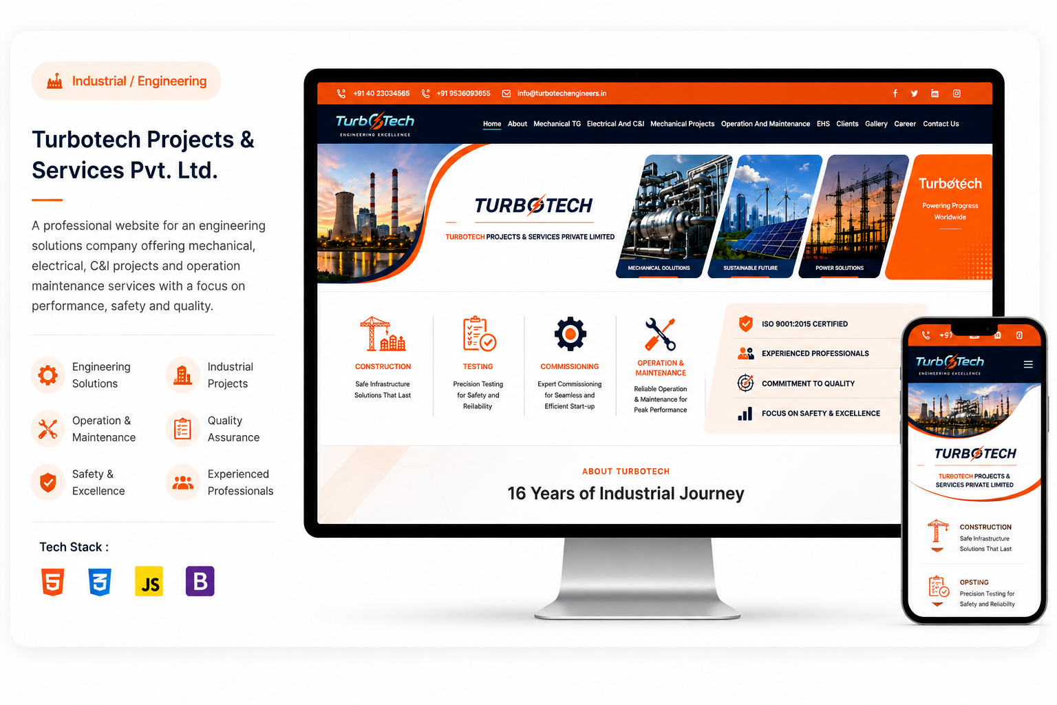 TurboTech Projects industrial engineering company website